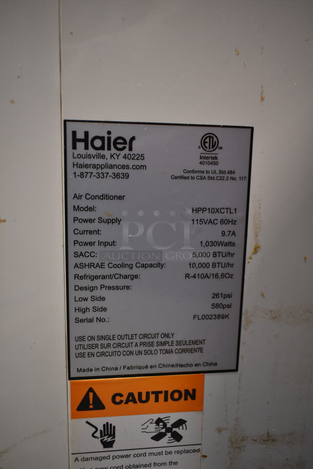 Haier HPP10XCTL1 Metal 5,000-10,000 BTU Portable Air Conditioner. 115 Volts, 1 Phase. Tested and Working! - Image 4 of 4