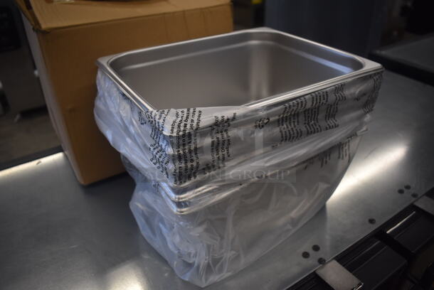 6 BRAND NEW IN BOX! Winco SPJH-206 Stainless Steel 1/2 Size Drop In Bins. 1/2x6. 6 Times Your Bid! - Image 2 of 4