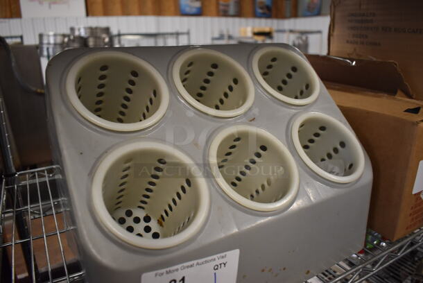 Gray Poly Countertop Silverware Holder. 15x9x11 - Image 3 of 3