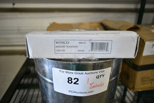 Stainless Steel Champagne Bucket w/ Contents Including Winco 0002-01 Windsor Teaspoon. - Image 3 of 3