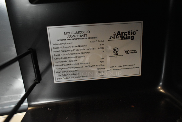 Arctic King ARV48B1AST Metal Commercial Single Door Mini Cooler Merchandiser. 115 Volts, 1 Phase. Tested and Working! - Image 4 of 4