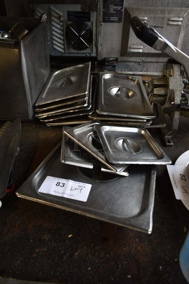 ALL ONE MONEY! Lot of Various Stainless Steel Drop In Bin Lids. 