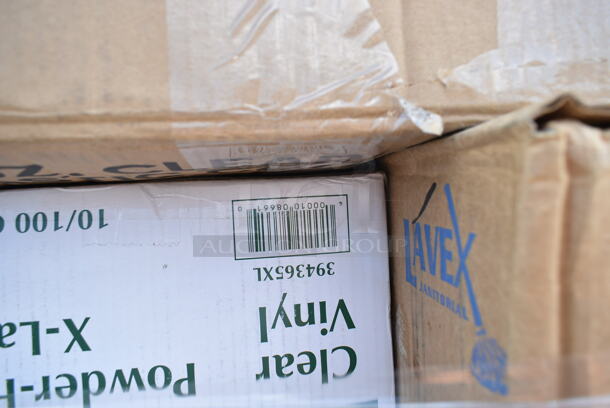 PALLET LOT of 31 BRAND NEW Boxes Including 95HT1R Dart 95HT1R 9 1/2" x 9" x 3" White Foam Square Take Out Container with Hinged Lid - 200/Case, 626NSL Solo 626NSL Prima PET Plastic Cold Cup Strawless Lid - 1000/Case, 433TRAYT0608 EcoChoice 8" x 6" Molded Fiber / Pulp Rectangular Tray - 500/Case, 451204C Polar Tech Thermo Chill Insulated Shipping Box with Foam Container 8" x 6" x 4 1/4" - 12/Case, 50012W Choice 12 oz. White Poly Paper Hot Cup - 1000/Case, 500MFT Lavex White M-Fold (Multifold) Towel - 4000/Case, 394365XL Noble Products Powder-Free Disposable Clear Vinyl Gloves for Foodservice - Extra Large - 1000/Case, 2 Box 182RRF14 Choice 10" x 14" Plastic Food Bag On A Roll - 1000/Case, 347WG2P5 Visions 5 oz. Heavy Weight Clear 2-Piece Plastic Wine Goblet - 360/Case, 3 Box 500CC07 Choice 7 oz. Clear PET Plastic Cold Cup - 1000/Case, 4 Box 395TO961 EcoChoice 9" x 6" x 3" Compostable Sugarcane / Bagasse 1 Compartment Take-Out Container - 200/Case, 5001RT800B Lavex 8" White Hardwound Paper Towel, 800 Feet / Roll - 6/Case. 31 Times Your Bid!  - Image 8 of 12