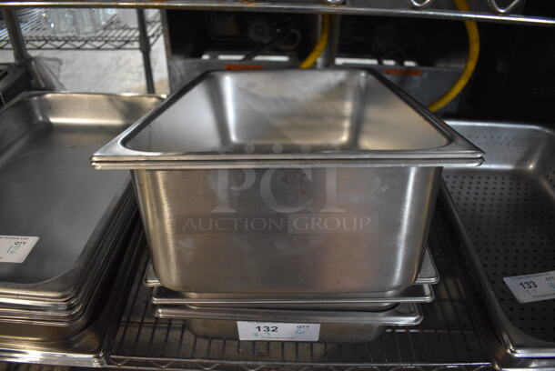 6 Stainless Steel Full Size Drop In Bins. 1/1x4, 1/1x6. 6 Times Your Bid!