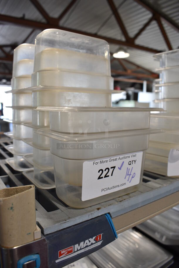 ALL ONE MONEY! Lot of 14 Clear Poly 1/9 Size Drop In Bins! 1/9x4 - Image 2 of 2