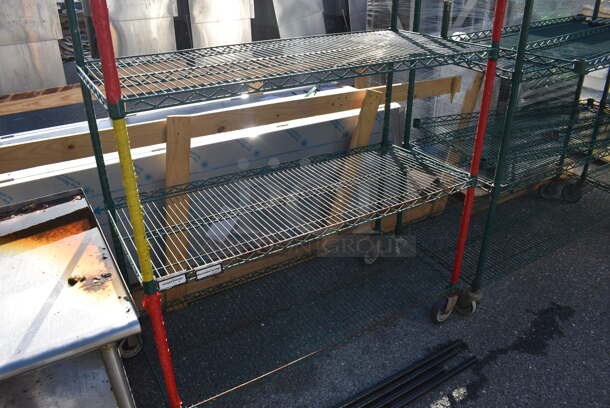 Green Finish 6 Tier Wire Shelving Unit on Commercial Casters. BUYER MUST DISMANTLE. PCI CANNOT DISMANTLE FOR SHIPPING. PLEASE CONSIDER FREIGHT CHARGES. 48x21x80 - Image 3 of 3