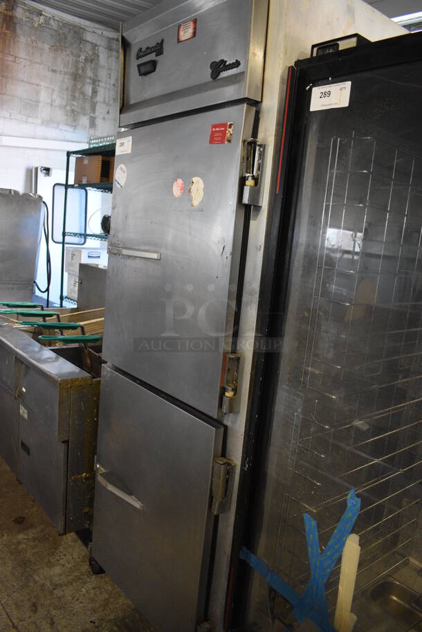 Continental Model C-1FDA-2S Stainless Steel Commercial 2 Half Size Door Reach In Cooler on Commercial Casters. 29x36x82.5. Tested and Working! - Image 3 of 7