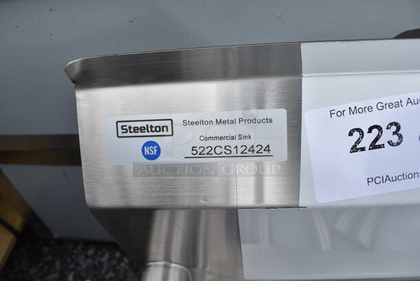 BRAND NEW SCRATCH AND DENT! Steelton 522CS12424 29 1/2" 18-Gauge Stainless Steel One Compartment Commercial Sink without Drainboard - 24" x 24" x 12" Bowl - Image 6 of 6