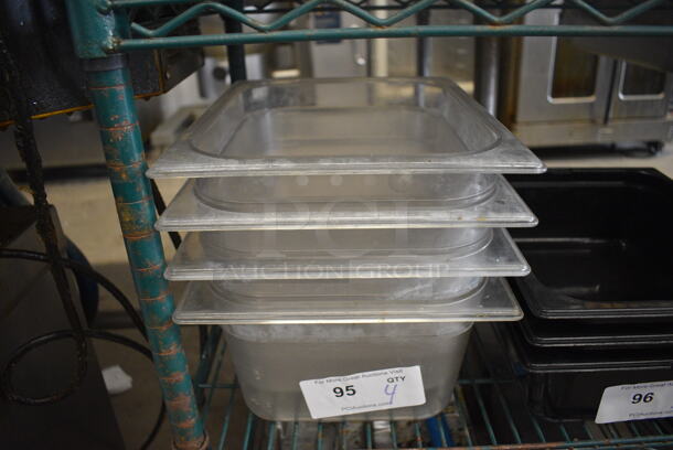 ALL ONE MONEY! Lot of 4 Clear Poly 1/2 Size Drop In Bins! 1/2x6 - Image 1 of 2