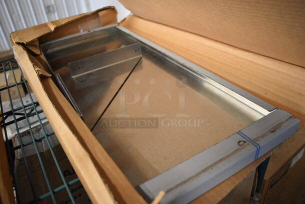 BRAND NEW IN BOX! Stainless Steel Shelf w/ Brackets. 25.5x10x2. - Image 2 of 3