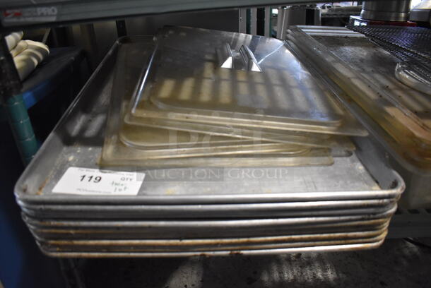 ALL ONE MONEY! Tier Lot of Various Items Including Metal Full Size Baking Pans and Poly Bins / Lids - Image 3 of 7