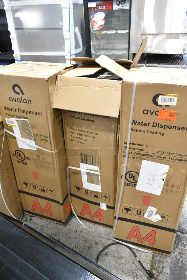3 IN ORIGINAL BOX! Avalon A4BLWTRCLR Bottom Loading Water Cooler Dispenser. 115 Volts, 1 Phase. 3 Times Your Bid!   - Image 1 of 5