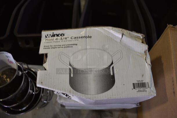 13 Various BRAND NEW IN BOX! Winco Stainless Steel Items; 2 Fry Cup, Mini 2-3/4" Sauce Pan, 2 4" Fry Pans, 5" Fry Pan, Mini 5-3/16" Square Kadai Bowl, Mini 5" Sauce Pan, 2 Mini 4-3/4" Casserole and 3 Mini 4-3/4" Casserole. 13 Times Your Bid! - Image 8 of 9