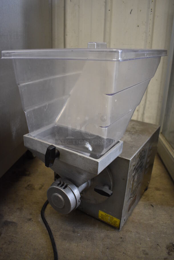 Olde Tyme Model PN1 Stainless Steel Commercial Countertop Single Hopper Peanut Butter Mill Nut Grinder. 115 Volts, 1 Phase. 11x21x21. Tested and Working! - Image 2 of 4