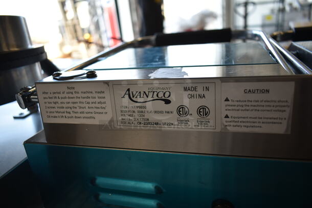 BRAND NEW SCRATCH AND DENT! 2023 Avantco 177P88SG Stainless Steel Commercial Countertop Double Panini Press. 120 Volts, 1 Phase. Tested and Working! - Image 6 of 6