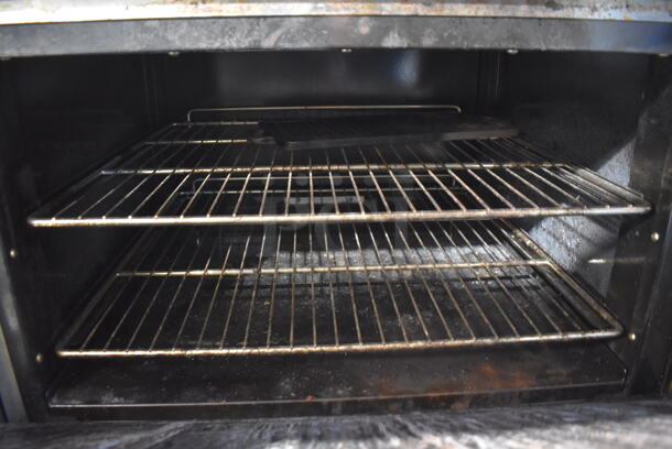 Cook Rite Stainless Steel Commercial Natural Gas Powered 10 Burner Range w/ 2 Ovens, Over Shelf and Back Splash on Commercial Casters. 60x32x58 - Image 5 of 7