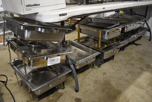 ALL ONE MONEY! Lot of 11 Various Metal Chafing Dishes w/ Drop In and Lid