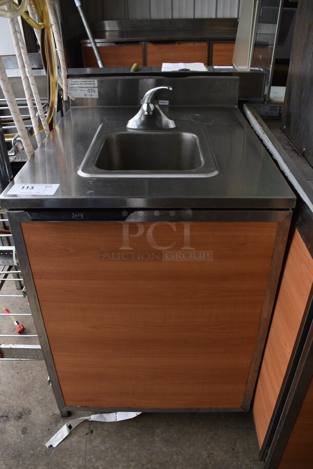 Duke Model SUB-PS-24-CM Stainless Steel Commercial Counter w/ Sink Bay, Faucet and Handle. 24x30x40