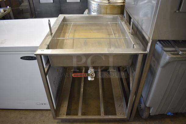 Stainless Steel Commercial Icing Glazing Station on Commercial Casters. 31.5x39x40