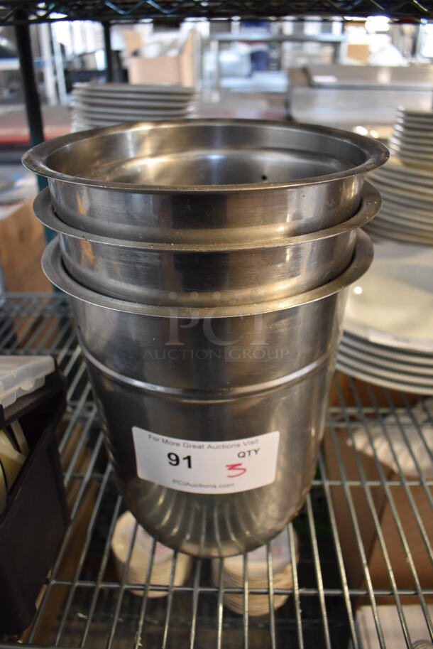 3 Stainless Steel Ice Buckets. 9x9x10. 3 Times Your Bid!