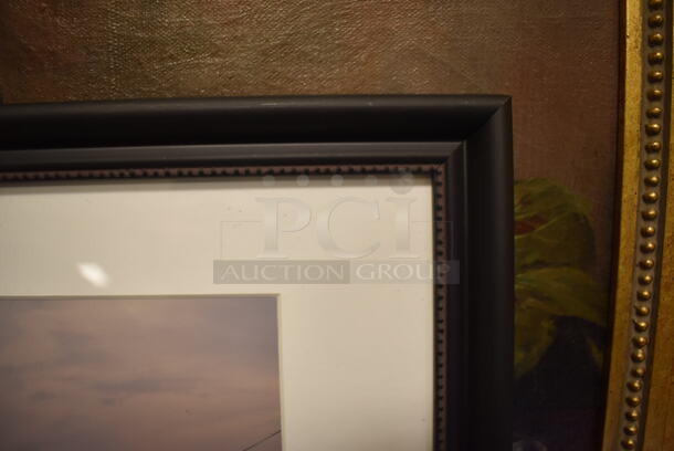 Framed Picture of Road Next to Fence and Tree.  - Image 3 of 4