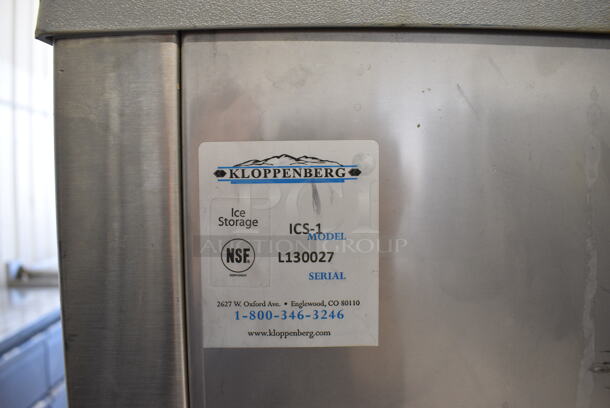 Scotsman F1222A-32A Stainless Steel Commercial Ice Head on Kloppenberg ICS-1 Commercial Ice Bin and Poly Ice Cart. 208/230 Volts, 1 Phase. 31x40x91 - Image 8 of 9