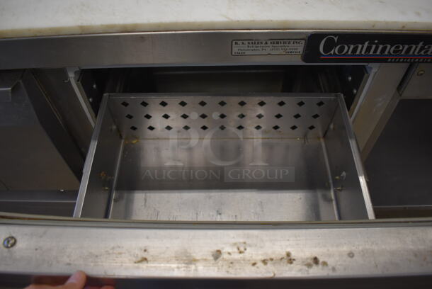 Continental SW48-12 Stainless Steel Commercial Sandwich Salad Prep Table Bain Marie Mega Top w/ 4 Drawers on Commercial Casters. 115 Volts, 1 Phase. 48x30x44. Tested and Powers On But Temps at 58 Degrees - Image 7 of 9