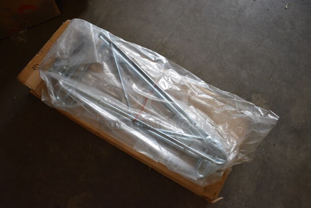 ALL ONE MONEY! Lot of 4 BRAND NEW IN BOX! Focus Chrome Finish Double Post Mount Bracket. 17x3x8 - Image 2 of 3