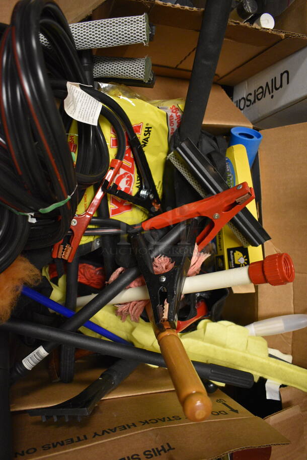 ALL ONE MONEY! 2 Pallet Lots of Car Cleaning Supplies and Tools! Items Including Brushes, Lexol Sponges, Jumper Cables, All Purpose Joint Compound, Glass Sealant, and Boom Mat - Image 10 of 12