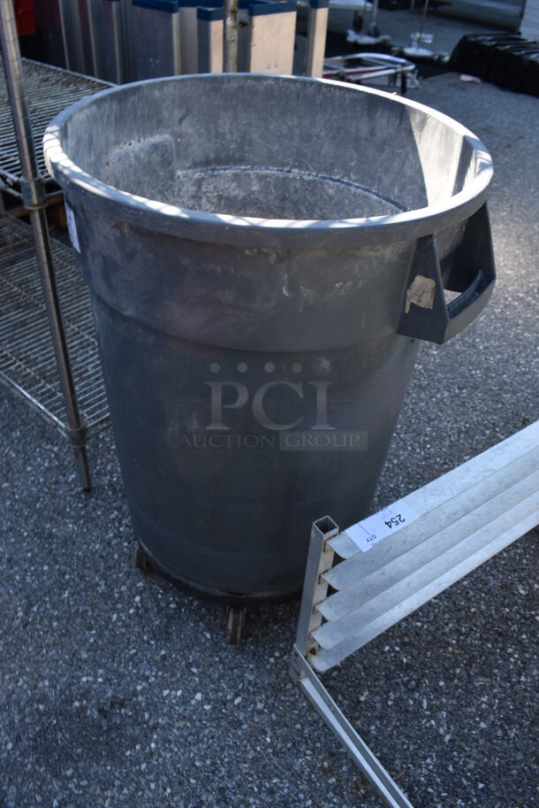 Gray Poly Trash Can on Dolly. 26x24x33 - Image 2 of 4