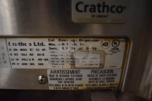 Crathco Commercial Stainless Steel Countertop Cold Beverage Dispenser With 3 Bowls.120V. Tested and Does Not Cool - Image 5 of 5