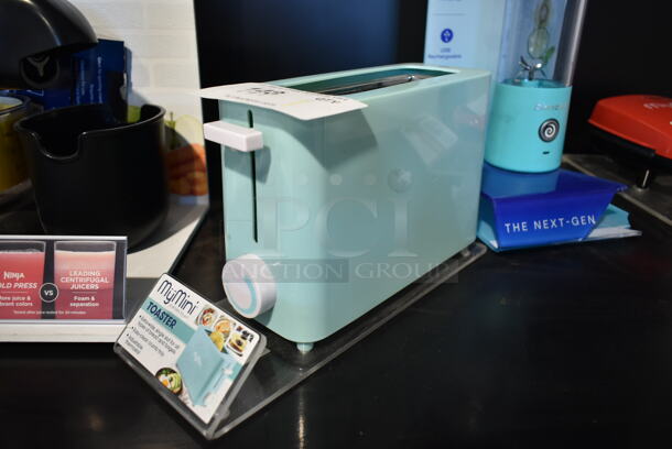 MyMini Metal Countertop Light Blue Single Slot Toaster. Store Display Unit. - Image 3 of 5