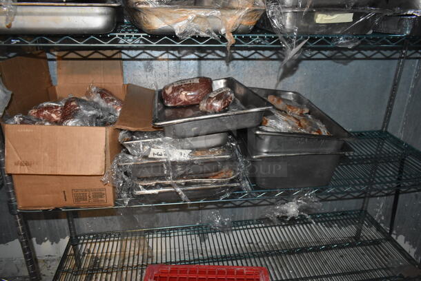 ALL ONE MONEY! Lot of 3 Shelving Units. Does Not Include Contents. BUYER MUST REMOVE: BUYER MUST DISMANTLE. PCI CANNOT DISMANTLE FOR SHIPPING. PLEASE CONSIDER FREIGHT CHARGES. (dish room) - Image 8 of 8