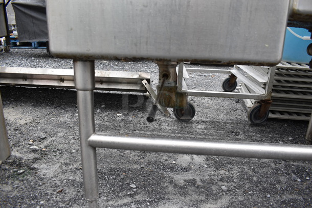 Stainless Steel Commercial 2 Bay Sink w/ Faucet and Handles. 96x30x42. Bays 20x24x18, 20x24x14 - Image 8 of 10