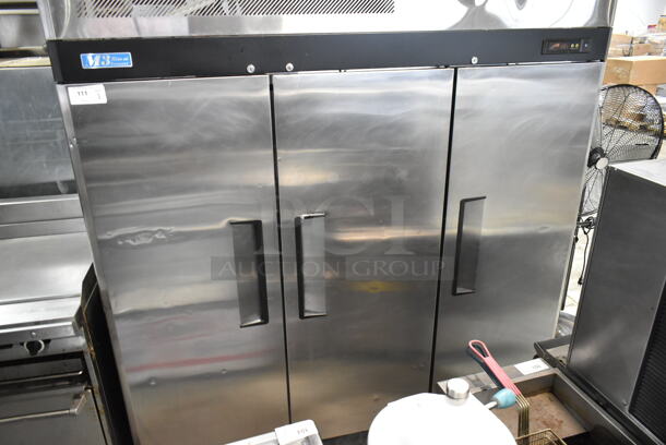 Turbo Air M3F72-3 Stainless Steel Commercial 3 Door Reach In Freezer w/ Poly Coated Racks on Commercial Casters. 115/208-230 Volts, 1 Phase.  - Image 2 of 8