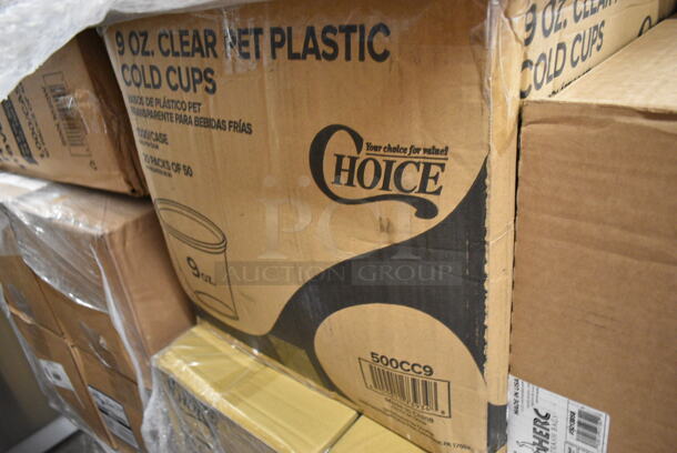 PALLET LOT of 35 BRAND NEW Boxes Including 127CH12 Choice 12 oz. Clear RPET Hinged Deli Container - 200/Case, 5002BNAPWH Choice 2-Ply White Beverage / Cocktail Napkin - 3000/Case, 500CFT Lavex White C-Fold Standard Weight Towel - 2400/Case, 612FS7800 Choice Full Size Foil Steam Table Pan Medium 2 3/16" Depth - 50/Case, 128HD8COMBO ChoiceHD 8 oz. Microwavable Translucent Plastic Deli Container and Lid Combo Pack - 240/Case 128HD12COMBO ChoiceHD 12 oz. Microwavable Translucent Plastic Deli Container and Lid Combo Pack - 240/Case, 2 Box Kraft #3 Containers, 127DM8BULK Choice 8 oz. Ultra Clear PET Plastic Round Deli Container - 500/Case, 5013858 Lavex Hercules 55 Gallon 2 Mil 38" x 58" Low Density Heavy-Duty Black Can Liner / Trash Bag - 50/Case, 3 Box 8" Corrugated Cake Circles, 5005GTWH Lavex Linen-Feel White Customizable 1/6 Fold Guest Towel - 500/Case, Choice Sandwich Wedge Containers, 500L1020W Choice White Hot Paper Cup Travel Lid for 10-24 oz. Standard Cups and 8 oz. Squat Cups - 1000/Case, 612FHL1230 Choice Foil Steam Table Pan Lid - Half Size - 100/Case, 

 35 Times Your Bid! - Image 10 of 12