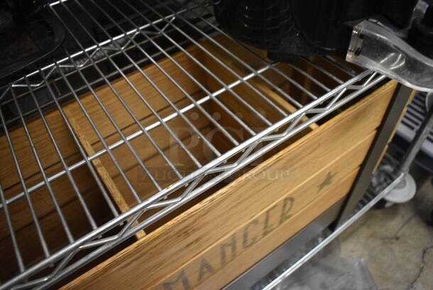 Wooden and Metal Multi Compartment Bin. 37x10x18 - Image 4 of 5
