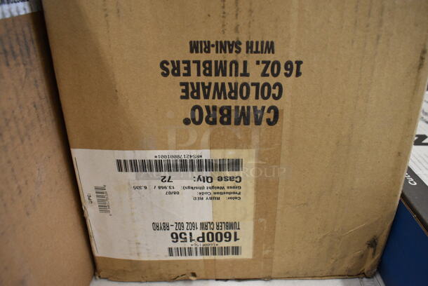 ALL ONE MONEY! Lot of 72 BRAND NEW IN BOX! Red Poly Beverage Tumblers. 3.25x3.25x7.5 - Image 3 of 3