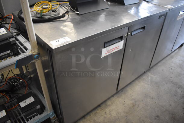 Delfield UC4048 Stainless Steel Commercial 2 Door Undercounter Cooler. 115 Volts, 1 Phase. 48x29x34. Tested and Powers On But Does Not Get Cold - Image 2 of 5