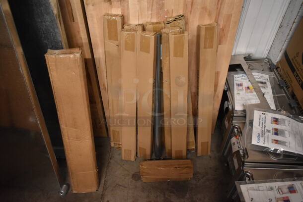 BRAND NEW SCRATCH AND DENT! Lot of 2 Metal Under Shelves and 9 Boxes of John Boos GLEG-33.5B / Regency 600TW2496G Legs.  - Image 4 of 10