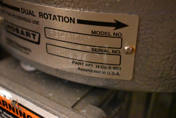 BRAND NEW SCRATCH AND DENT! Hobart FD4/150-1 Commercial Garbage Disposer with Adjustable Flanged Feet. 208-230/460 Volts.  - Image 4 of 4