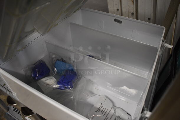 White Metal First Aid Kit w/ Contents. 14x7.5x16.5 - Image 2 of 5