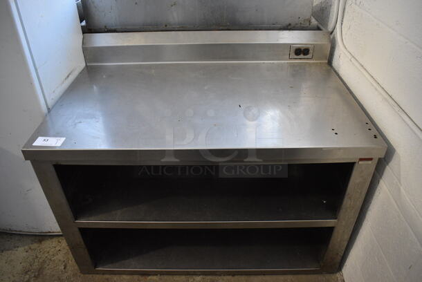 Stainless Steel Commercial Table w/ Back Splash and 2 Under Shelves. 48x30x37