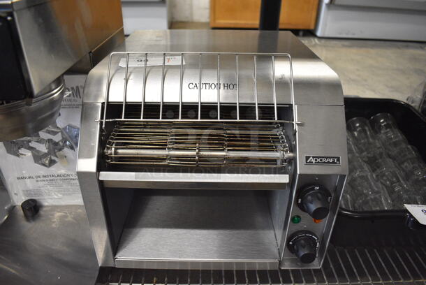 Adcraft Model CVYT-120 Stainless Steel Commercial Countertop Conveyor Toaster Oven. 120 Volts, 1 Phase. 14.5x17.5x14. Tested and Working!