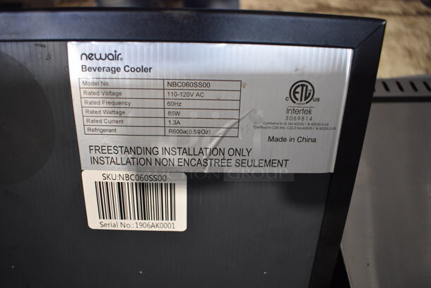Newair NBC060SS00 Chrome Finish Mini Cooler Merchandiser. 17x19x20. Tested and Working! - Image 4 of 4