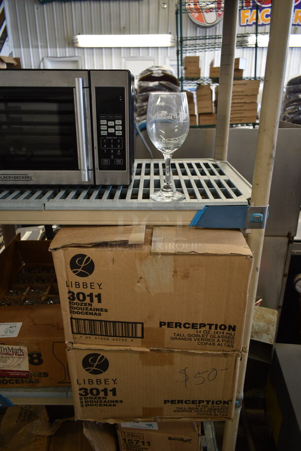 2 Boxes of 36 BRAND NEW! Libbey 3011 Perception 14 oz Wine Glasses w/ 1 Extra Wine Glass. 2 Times Your Bid!