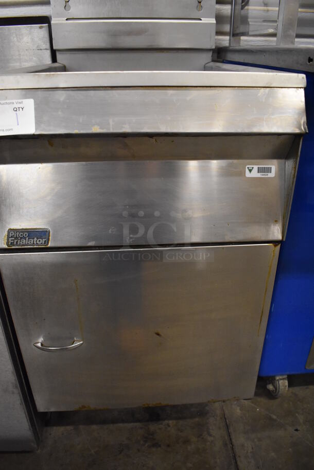 Pitco Frialator 18SS Stainless Steel Commercial Floor Style Natural Gas Powered 65 Pound Capacity Deep Fat Fryer. 150,000 BTU. 20x36x49 - Image 5 of 7