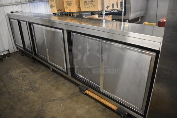 12' Stainless Steel Commercial 6 Door Cooler. Does Not Come w/ Remote Compressor. 125 Volts, 1 Phase. 144x14.5x33.5. 