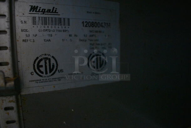 Migali G3-SP72-18 Stainless Steel Commercial Sandwich Salad Prep Table Bain Marie Mega Top on Commercial Casters. 115 Volts, 1 Phase. 72x30x44. Tested and Working! - Image 7 of 7