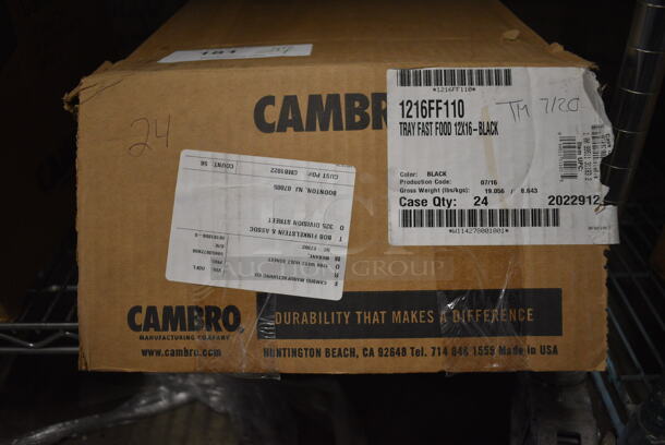 24 BRAND NEW IN BOX! Cambro Black Poly Trays. 12x16x1. 24 Times Your Bid! - Image 3 of 3
